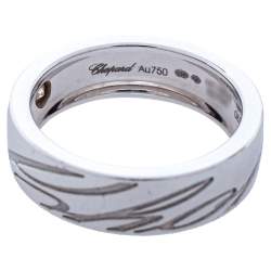 Pre Owned Chopard Chopardissimo Diamond 18K White Gold Band Ring Size 55