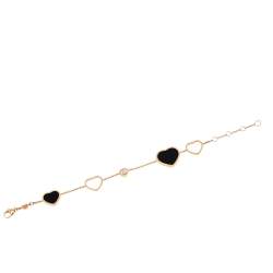 Chopard Happy Hearts Diamond Onyx 18K Rose Gold Bracelet