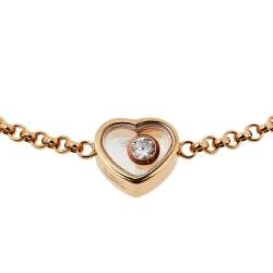 Chopard Happy Hearts Diamond Onyx 18K Rose Gold Bracelet