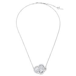 Pre Owned Chopard Happy Dreams Joaillerie Diamond Mother of Pearl 18K White Gold Necklace