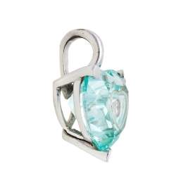 Chopard So Happy Diamond Green Stone 18K White Gold Heart Pendant 