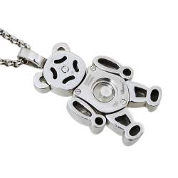 Pre Owned Chopard Happy Diamonds Teddy 18K White Gold  Pendant Necklace