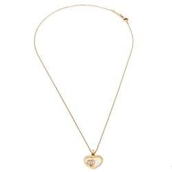Pre Owned Chopard Happy Diamond Heart 18K Rose Gold Pendant Necklace