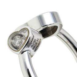Pre Owned Chopard Happy Hearts Diamond 18K White Gold Ring Size 54