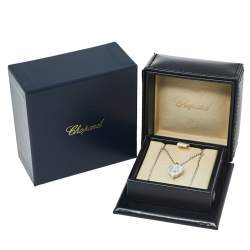 Pre Owned Chopard Happy Diamond Crystal 18K White Gold Pendant Necklace