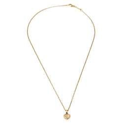 Pre Owned Chopard Happy Diamonds Icons 18K Yellow Gold Pendant Necklace
