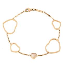 Pre Owned Chopard Happy Hearts Diamond 18K Rose Gold Bracelet 