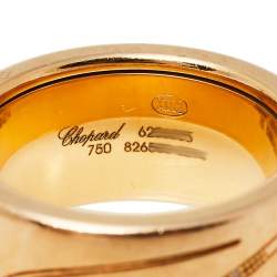 Pre Owned Chopard Chopardissimo Diamond 18K Rose Gold Rolling Band Ring Size 57