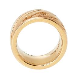 Pre Owned Chopard Chopardissimo Diamond 18K Rose Gold Rolling Band Ring Size 57