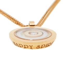 Pre Owned Chopard Happy Spirit Diamond 18k Two Tone Gold Pendant Necklace