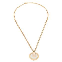 Pre Owned Chopard Happy Spirit Diamond 18k Two Tone Gold Pendant Necklace