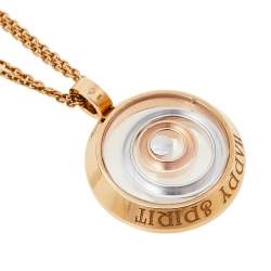 Pre Owned Chopard Happy Spirit Diamond 18k Two Tone Gold Pendant Necklace