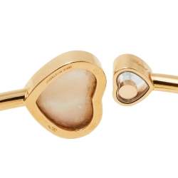 Pre Owned Chopard Happy Hearts Diamond Mother of Pearl 18K Rose Gold Open Cuff Bracelet M