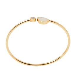 Pre Owned Chopard Happy Hearts Diamond Mother of Pearl 18K Rose Gold Open Cuff Bracelet M