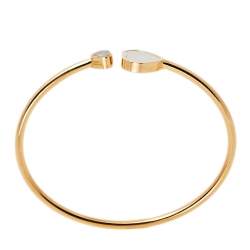 Pre Owned Chopard Happy Hearts Diamond Mother of Pearl 18K Rose Gold Open Bracelet