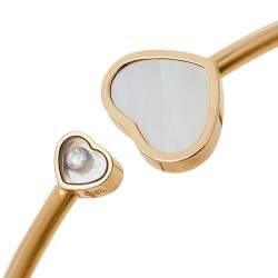 Pre Owned Chopard Happy Hearts Diamond Mother of Pearl 18K Rose Gold Open Bracelet