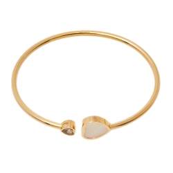 Pre Owned Chopard Happy Hearts Diamond Mother of Pearl 18K Rose Gold Open Bracelet
