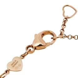 Pre Owned Chopard Happy Hearts 18K Rose Gold Malachite & Diamond Bracelet