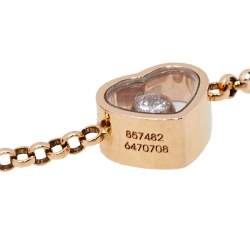 Pre Owned Chopard Happy Hearts 18K Rose Gold Malachite & Diamond Bracelet