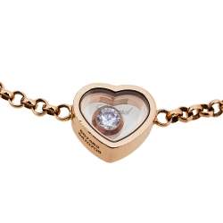 Pre Owned Chopard Happy Hearts 18K Rose Gold Malachite & Diamond Bracelet