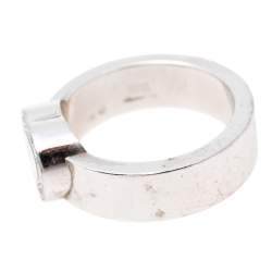Chopard Happy Diamonds Heart 18K White Gold Band Ring Size 53