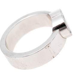 Chopard Happy Diamonds Heart 18K White Gold Band Ring Size 53