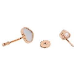 Pre Owned Chopard Happy Hearts 18K Rose Gold Diamond & Mother of Pearl Drop Earrings