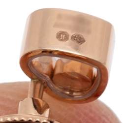 Pre Owned Chopard Happy Hearts 18K Rose Gold Diamond & Mother of Pearl Drop Earrings