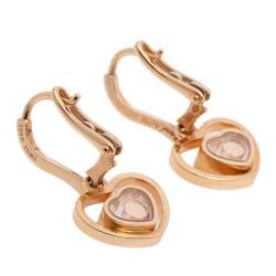 Chopard Happy Hearts 18K Rose Gold Diamond Drop Earrings