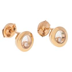 Pre Owned Chopard Happy Diamond Icon 18K Rose Gold Stud Earrings