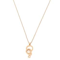Pre Owned Chopard Happy Bubble Diamond 18K Rose Gold Pendant Necklace