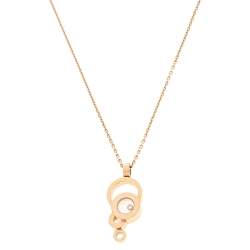 Pre Owned Chopard Happy Bubble Diamond 18K Rose Gold Pendant Necklace