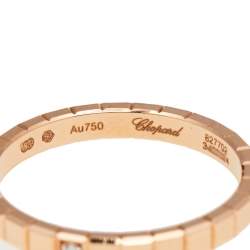 Pre Owned Chopard Ice Cube Pure Diamond 18K Rose Gold Narrow Band Ring 53