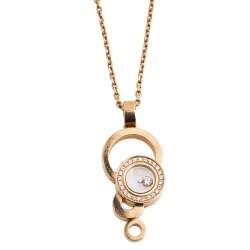 Pre Owned Chopard Happy Diamonds 18k Rose Gold Pendant Necklace
