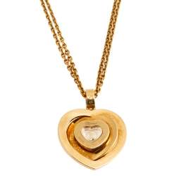 Chopard Happy Spirit Heart Diamond 18k Yellow Gold Pendant Necklace