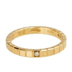Chopard Ice Cube 1 Diamond 18K Yellow Gold Band Ring Size 52