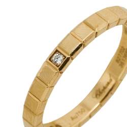Chopard Ice Cube 1 Diamond 18K Yellow Gold Band Ring Size 52