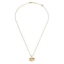 Pre Owned Chopard Happy Diamond Evil Eye Good Luck Diamond 18K Rose Gold Pendant Necklace