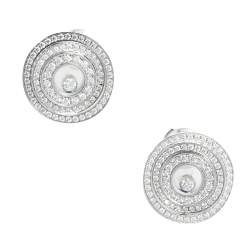 Pre Owned Chopard Happy Spirit Diamond 18k White Gold Earrings