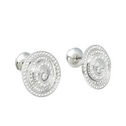 Pre Owned Chopard Happy Spirit Diamond 18k White Gold Earrings