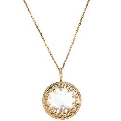 Pre Owned Chopard Happy Diamonds 18K Rose Gold Diamond Pendant Necklace