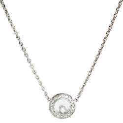 Pre Owned Chopard Happy Icon Diamonds 18K White Gold Pendant Necklace