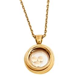 Pre Owned Chopard Happy DIamond Happy Emotion Diamond 18K Rose Gold Pendant Necklace