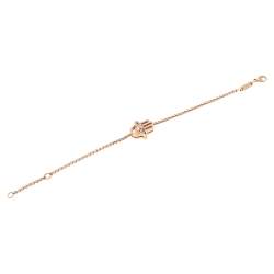 Pre Owned Chopard Happy Diamond Good Luck Charm Hamsa Hand 18K Rose Gold Bracelet