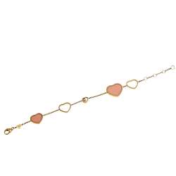 Pre Owned Chopard Happy Hearts Pink Stone Diamond 18k Rose Gold Bracelet