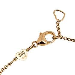 Pre Owned Chopard Happy Hearts Pink Stone Diamond 18k Rose Gold Bracelet