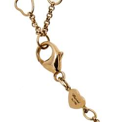 Pre Owned Chopard Happy Hearts Pink Stone Diamond 18k Rose Gold Bracelet