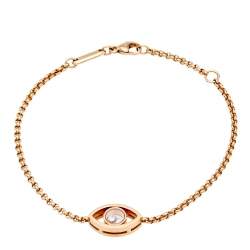 Chopard Happy Diamond Evil Eye Diamond 18k Rose Gold Link Bracelet