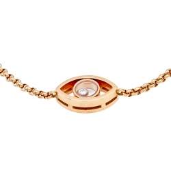 مملوكة مسبقًا Chopard Happy Diamond Evil Eye Diamond 18k Rose Gold Link Bracelet