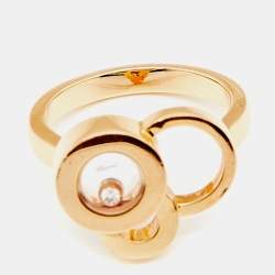 Chopard Happy Bubbles Diamond 18K Rose Gold Ring Size 53